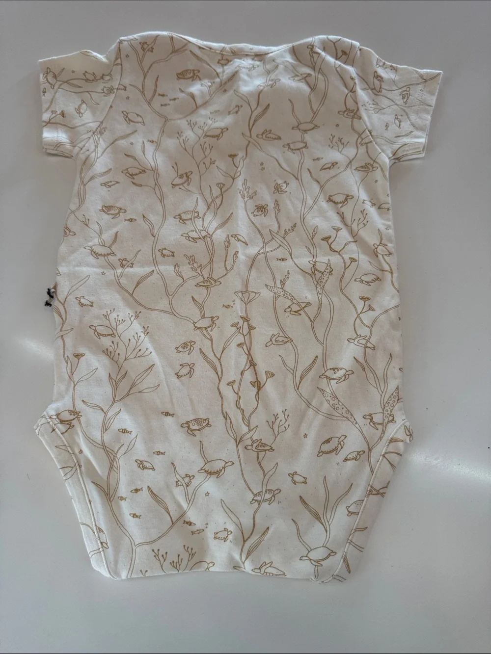 Cream Seaweed Print Baby One-Piece Bodysuit